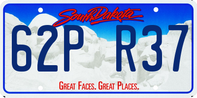SD license plate 62PR37