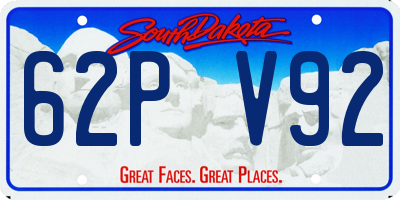 SD license plate 62PV92