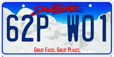 SD license plate 62PW01