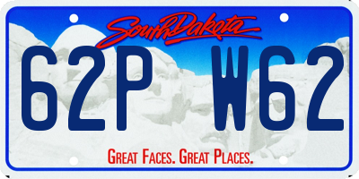 SD license plate 62PW62