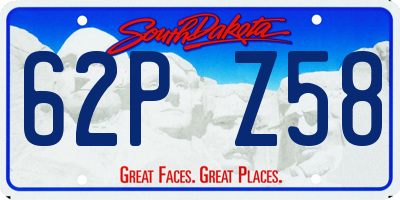 SD license plate 62PZ58