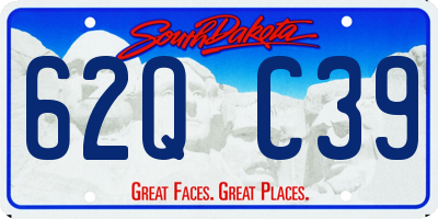 SD license plate 62QC39
