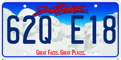 SD license plate 62QE18