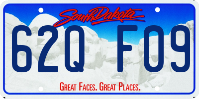 SD license plate 62QF09