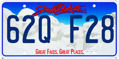 SD license plate 62QF28