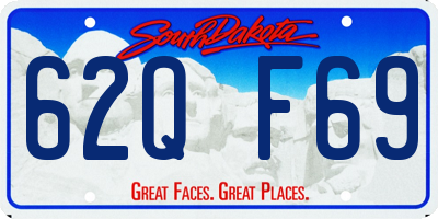 SD license plate 62QF69