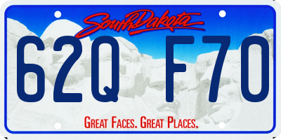 SD license plate 62QF70