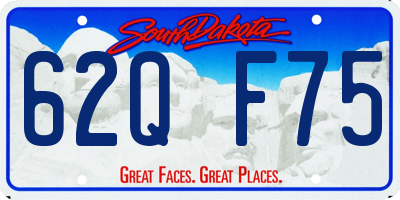 SD license plate 62QF75