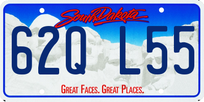 SD license plate 62QL55
