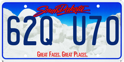 SD license plate 62QU70