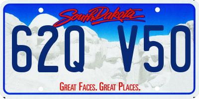 SD license plate 62QV50