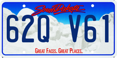 SD license plate 62QV61
