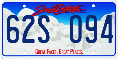 SD license plate 62SO94
