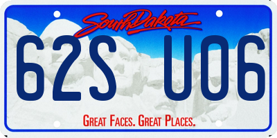 SD license plate 62SU06