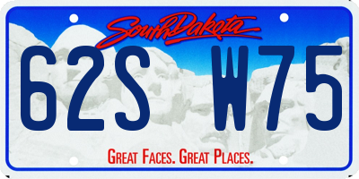 SD license plate 62SW75