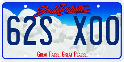 SD license plate 62SX00