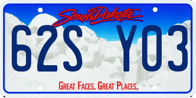 SD license plate 62SY03