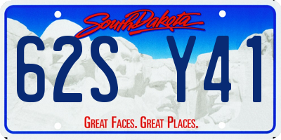SD license plate 62SY41