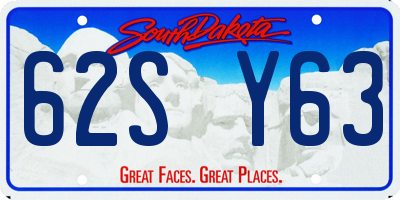 SD license plate 62SY63