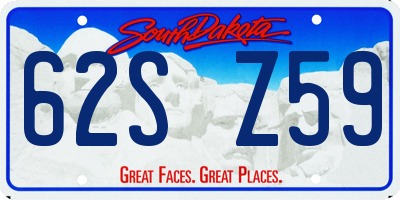 SD license plate 62SZ59