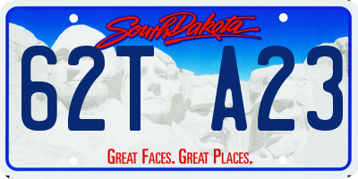 SD license plate 62TA23
