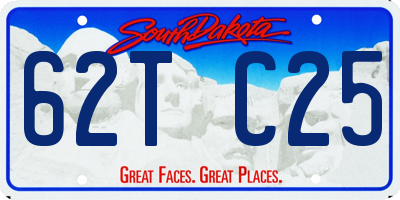 SD license plate 62TC25