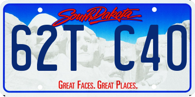 SD license plate 62TC40