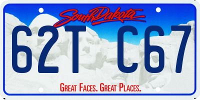 SD license plate 62TC67