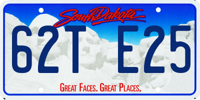 SD license plate 62TE25