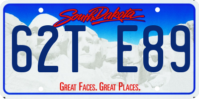 SD license plate 62TE89