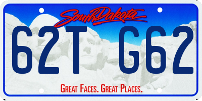 SD license plate 62TG62