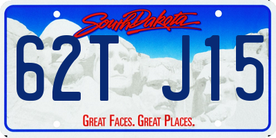 SD license plate 62TJ15