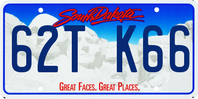 SD license plate 62TK66