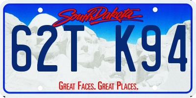 SD license plate 62TK94