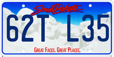SD license plate 62TL35