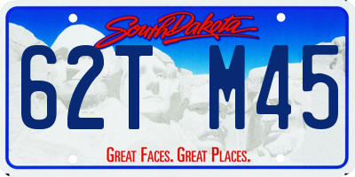 SD license plate 62TM45