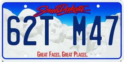SD license plate 62TM47