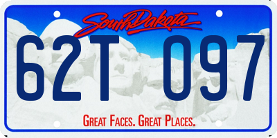 SD license plate 62TO97