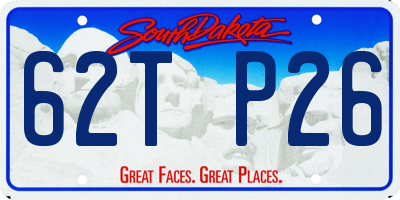 SD license plate 62TP26