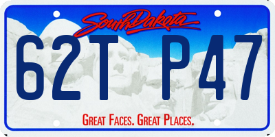 SD license plate 62TP47