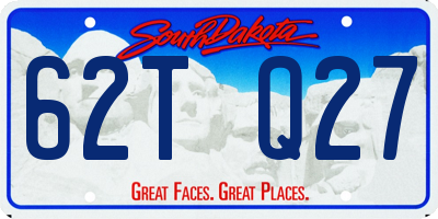 SD license plate 62TQ27