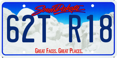 SD license plate 62TR18