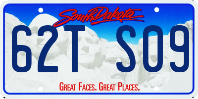 SD license plate 62TS09