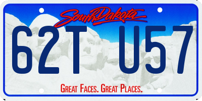 SD license plate 62TU57