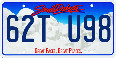 SD license plate 62TU98