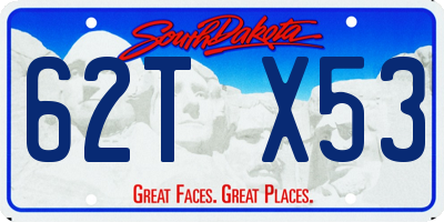 SD license plate 62TX53