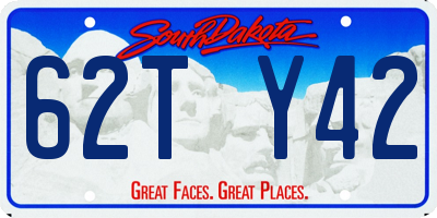 SD license plate 62TY42
