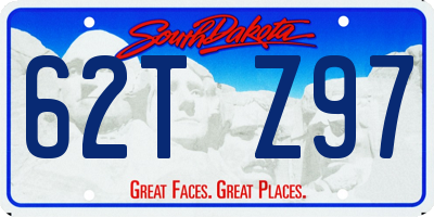 SD license plate 62TZ97
