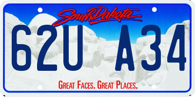SD license plate 62UA34