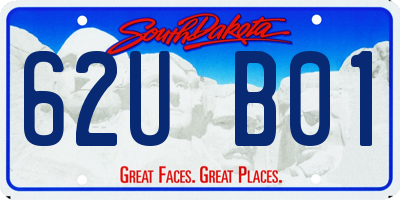 SD license plate 62UB01